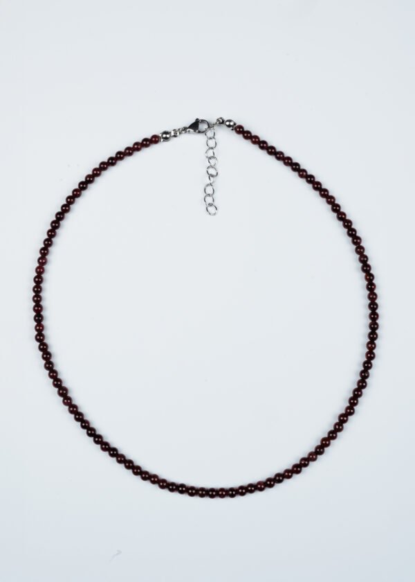 4mm Garnet (Lal) Doğal Taş Kolye