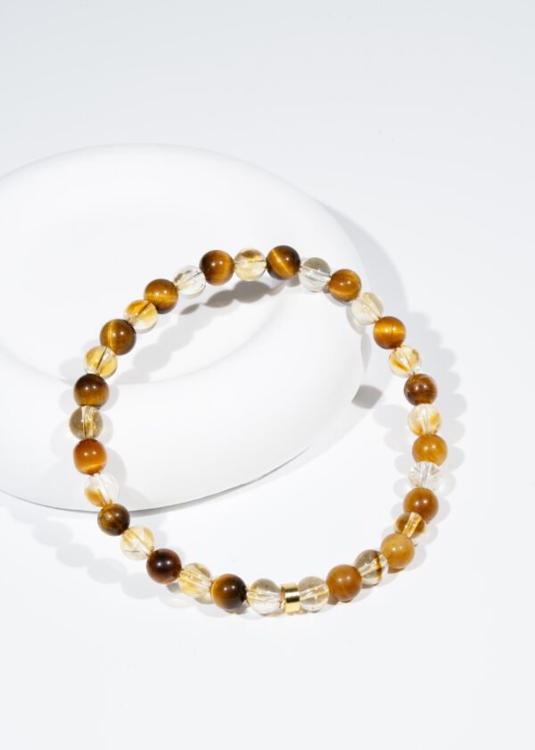 6mm Sitrin & Kaplan Gözü Doğal Taş Bileklik