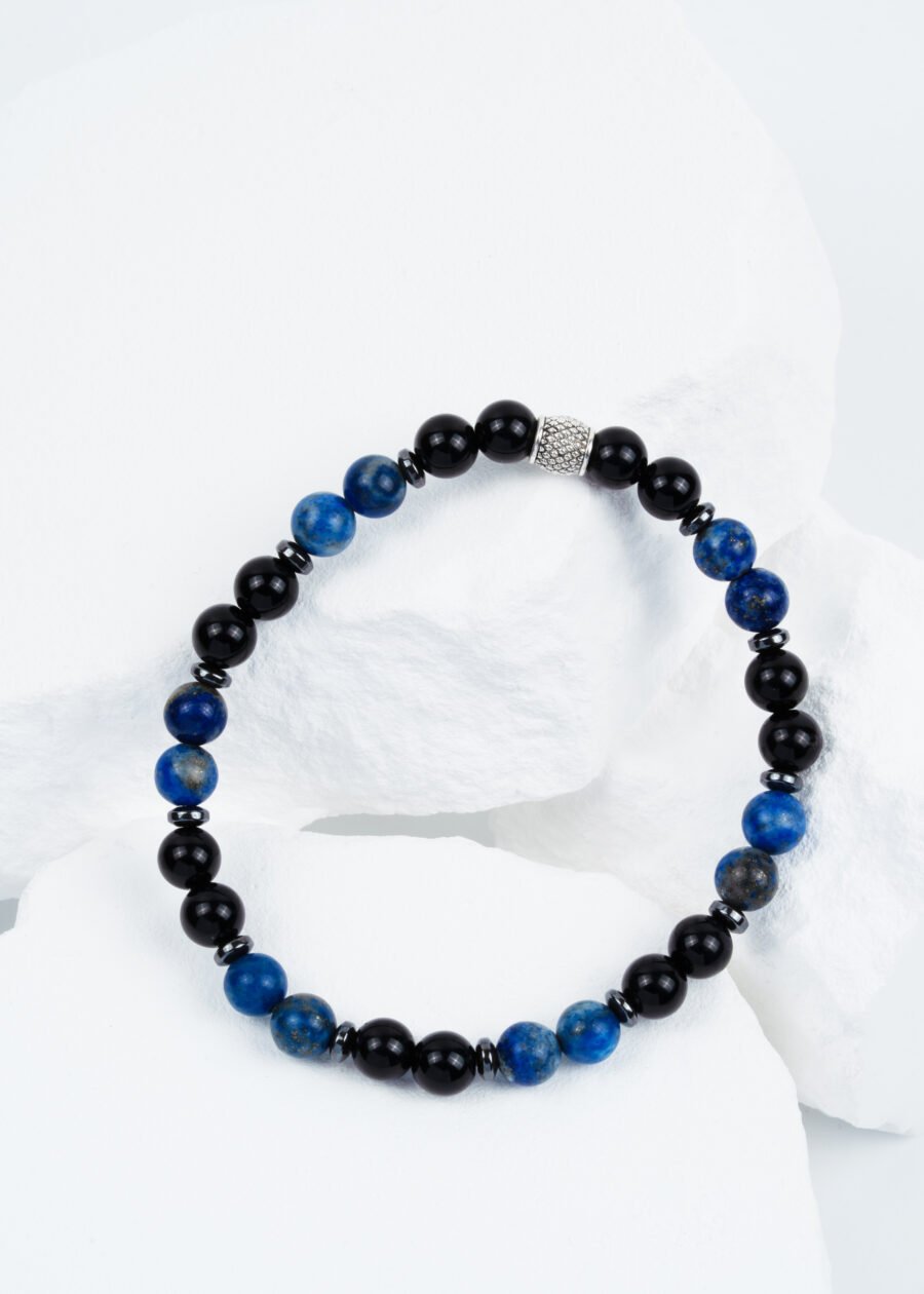 6mm Oniks & Lapis Lazuli & Hematit Doğal Taş Bileklik