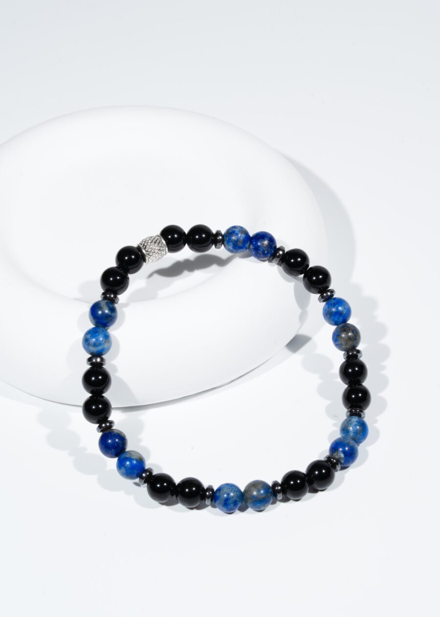 6mm Oniks & Lapis Lazuli & Hematit Doğal Taş Bileklik 6mm Oniks & Lapis Lazuli & Hematit Doğal Taş Bileklik