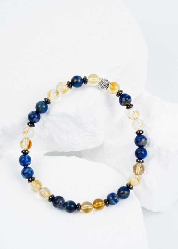 6mm Sitrin & Lapis Lazuli & Hematit Doğal Taş Bileklik