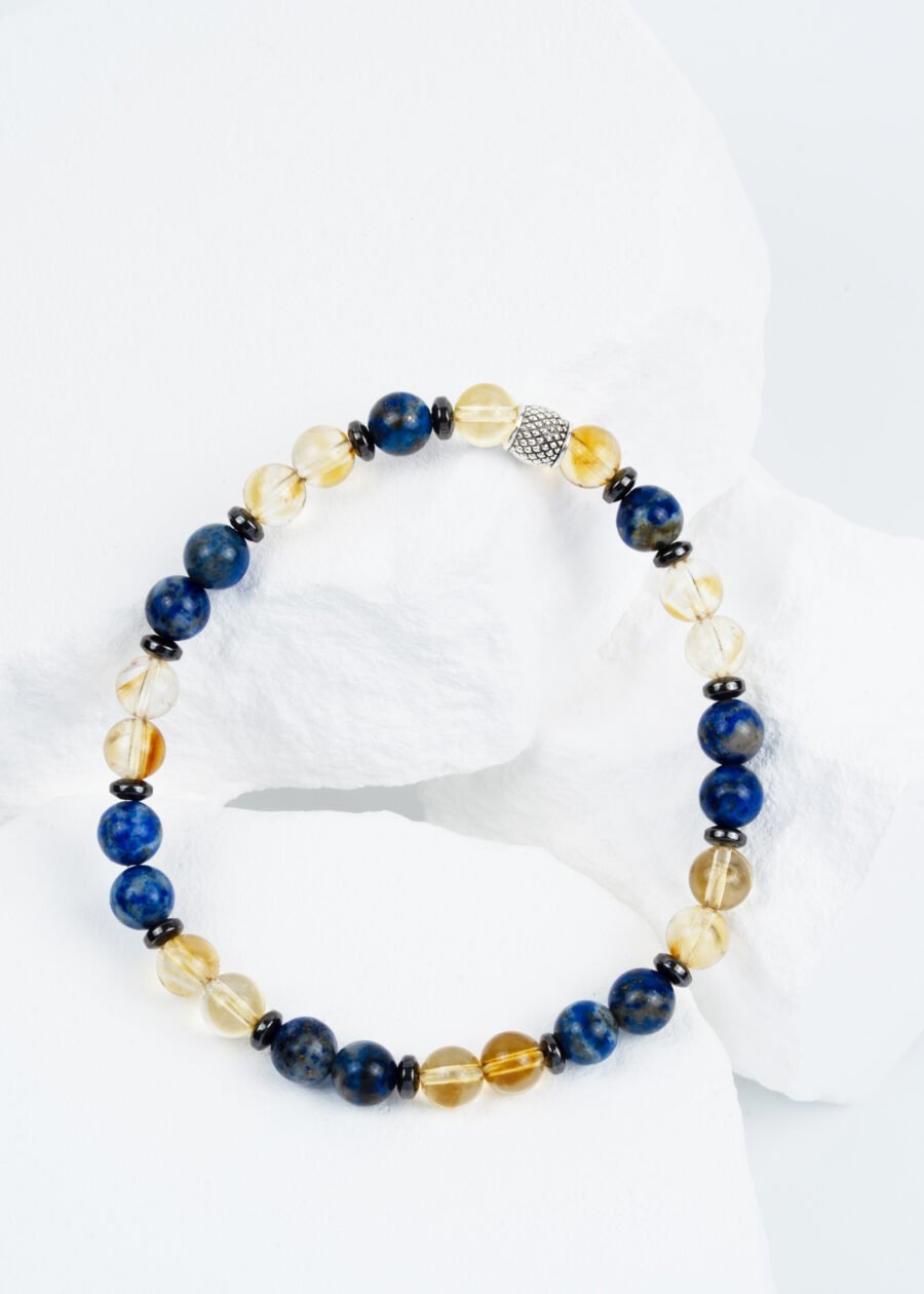 6mm Sitrin & Lapis Lazuli & Hematit Doğal Taş Bileklik