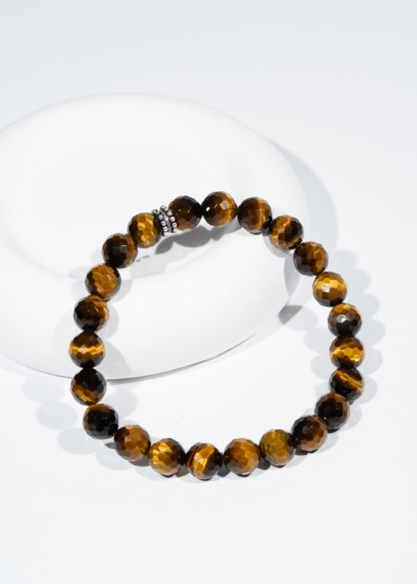 8mm Faset Kesim Kaplan Gözü Doğal Taş Bileklik