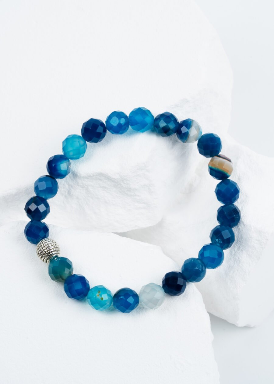 8mm Faset Kesim Madagaskar Akik Doğal Taş Bileklik