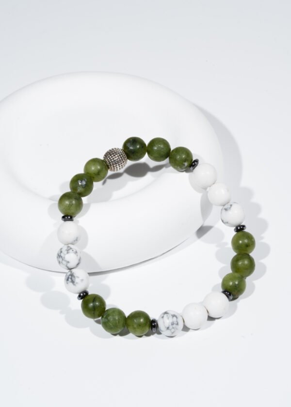 8mm Yeşim & Havlit & Hematit Doğal Taş Bileklik