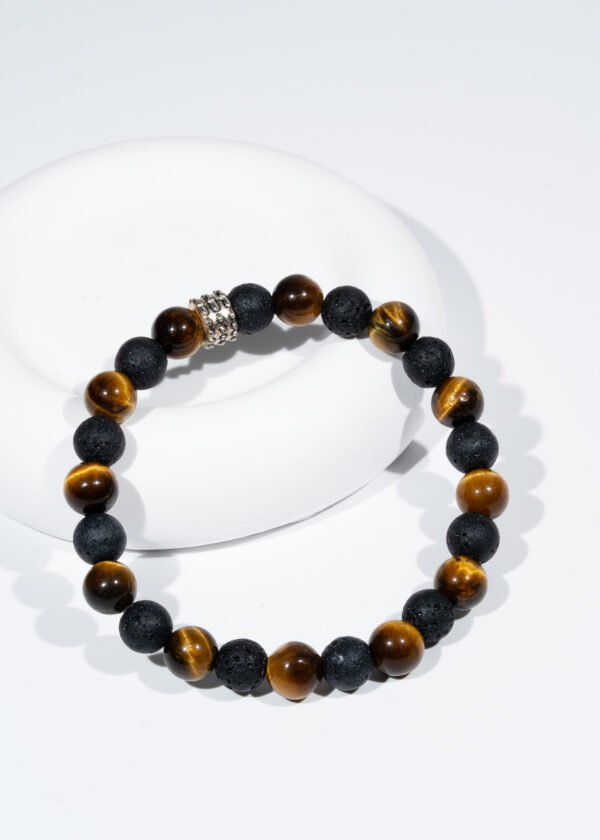 8mm Kaplan Gözü & Lav Taşı Doğal Taş Bileklik