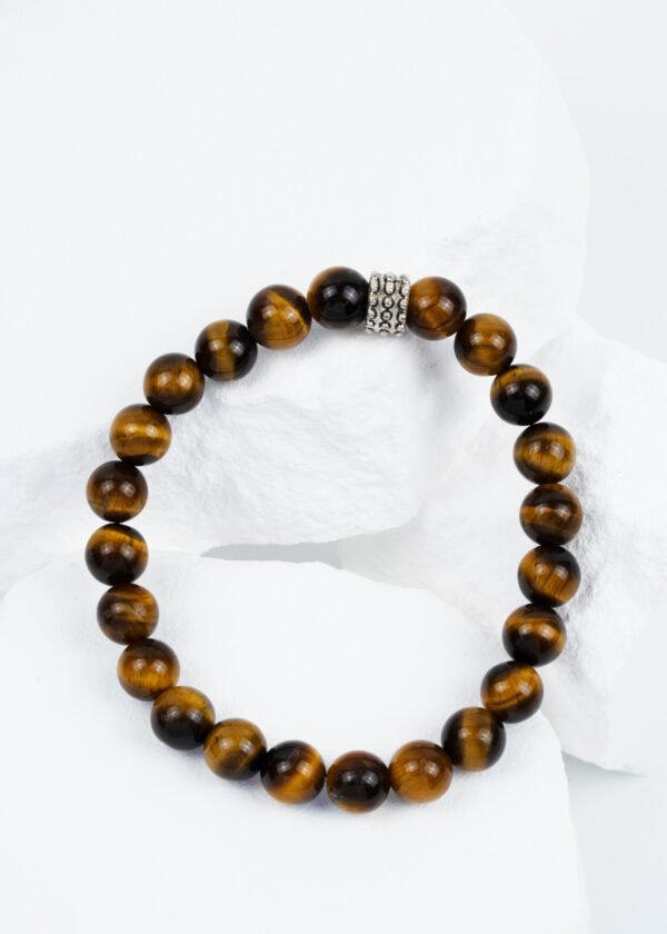 8mm Kaplan Gözü Doğal Taş Bileklik - Görsel 2