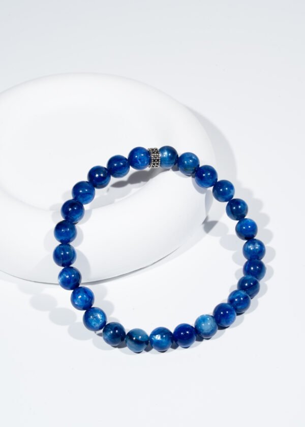 8mm Kyanit Gümüş Doğal Taş Bileklik