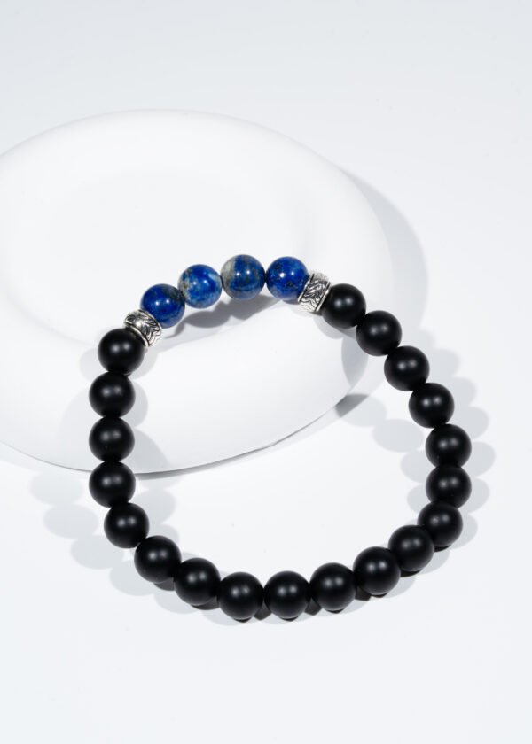 8mm Lapis Lazuli & Oniks Doğal Taş Bileklik