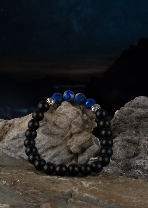 8mm Lapis Lazuli & Oniks Doğal Taş Bileklik