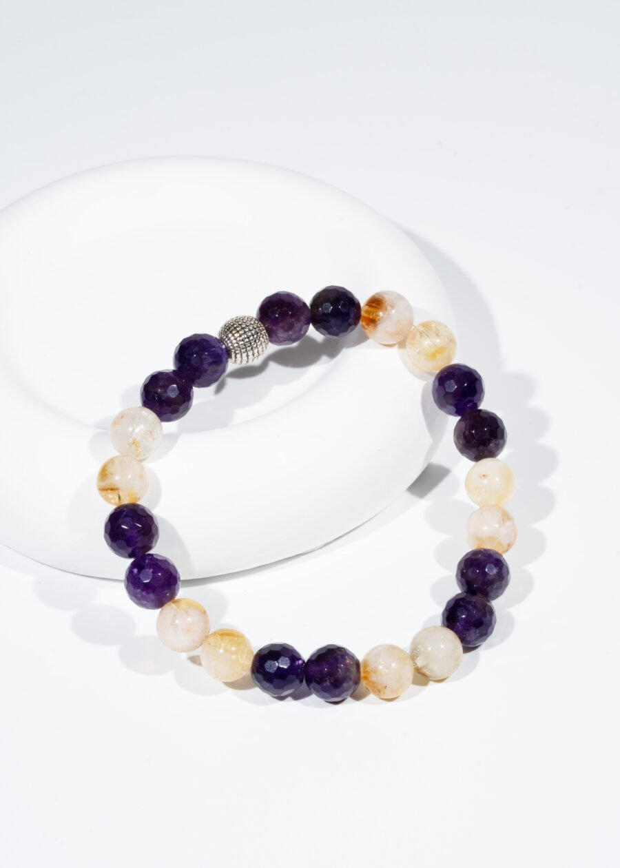 8mm Sitrin & Faset Kesim Ametist Doğal Taş Bileklik 8mm Sitrin & Faset Kesim Ametist Doğal Taş Bileklik