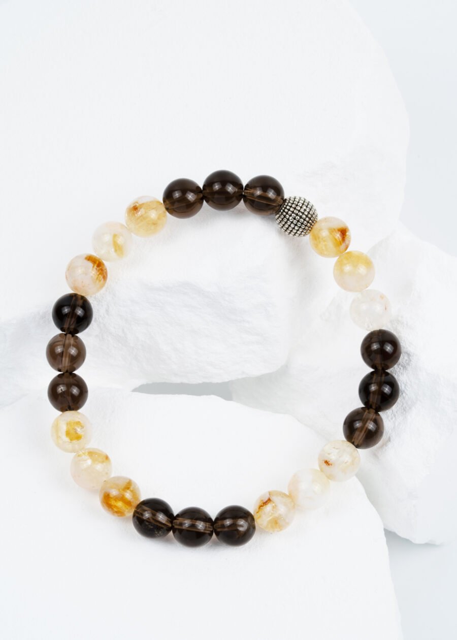 8mm Sitrin & Dumanlı Kuvars Doğal Taş Bileklik