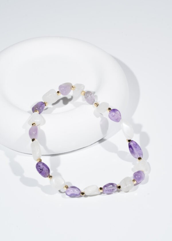 Ametist & Ay Taşı Doğal Taş Bileklik