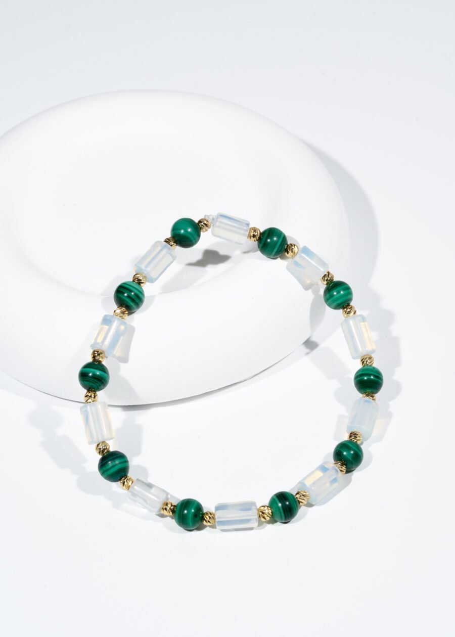 Ay Taşı & Malakit Doğal Taş Bileklik