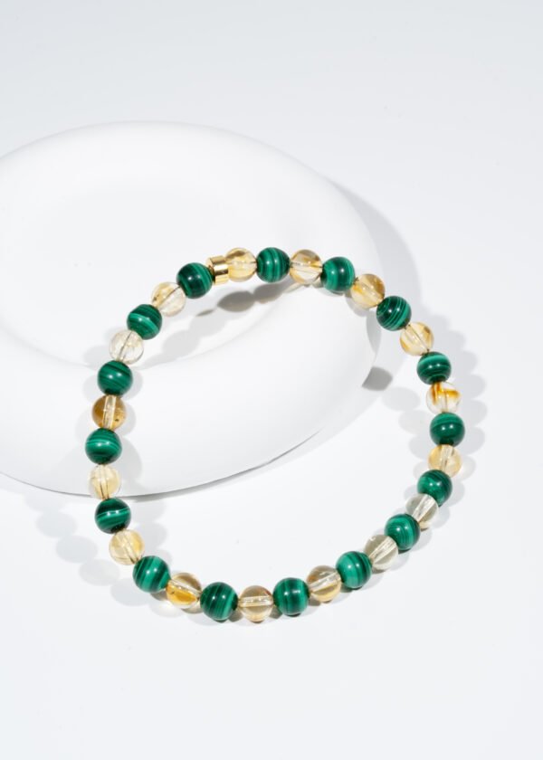 6mm Sitrin & Malakit Doğal Taş Bileklik