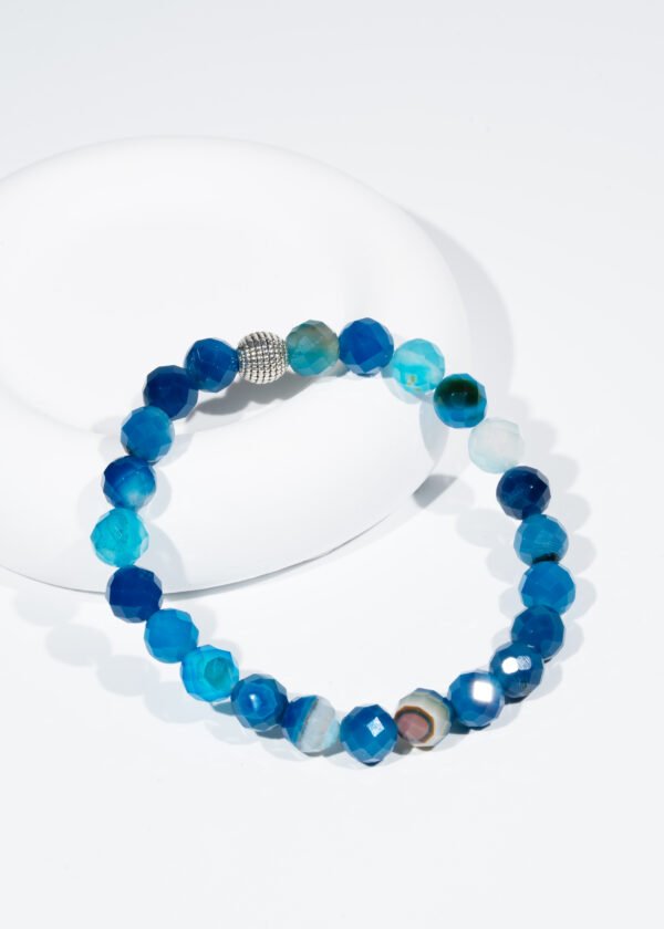 8mm Faset Kesim Madagaskar Akik Doğal Taş Bileklik