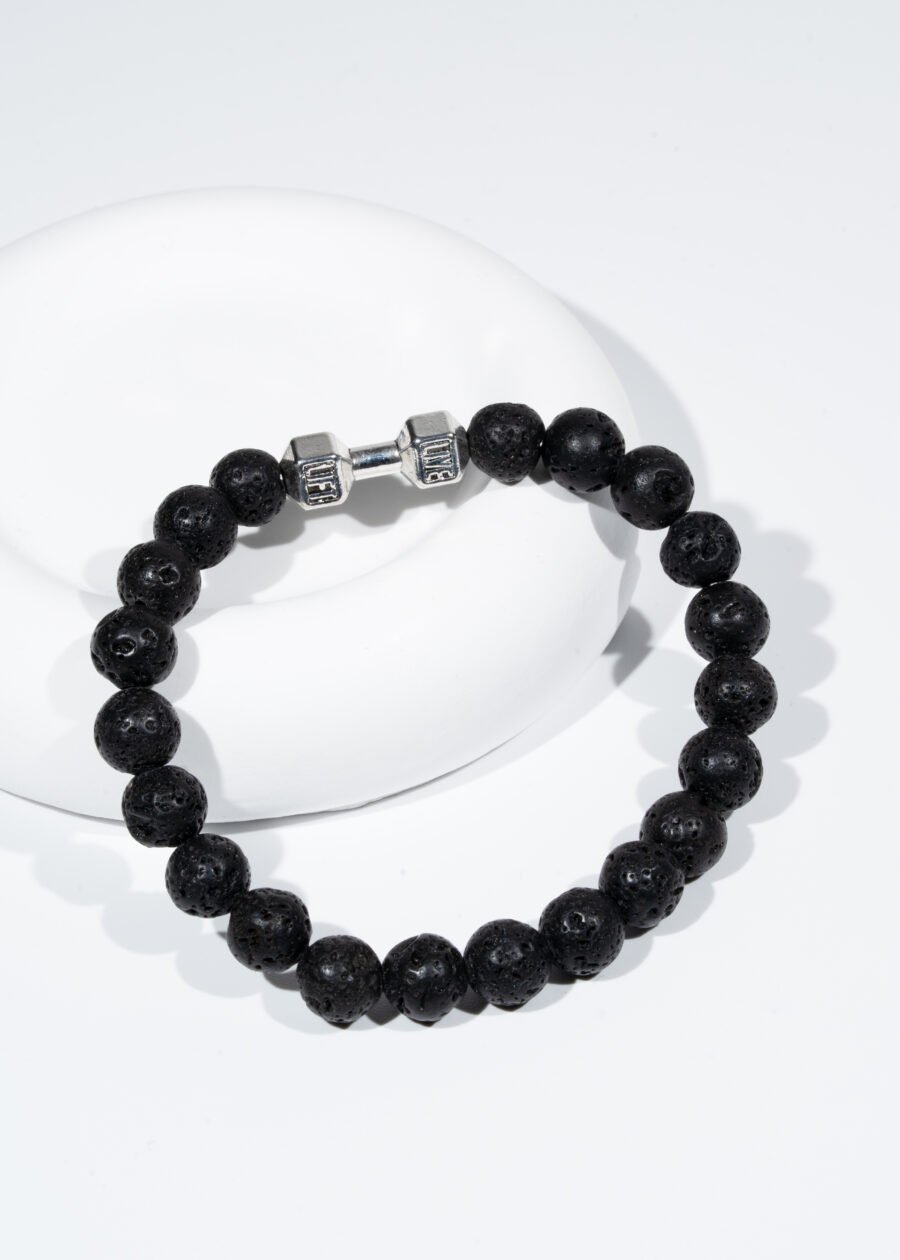 Dumbbell (Dambıl) Detaylı 8mm Lav Taşı Doğal Taş Bileklik Dumbbell (Dambıl) Detaylı 8mm Lav Taşı Doğal Taş Bileklik