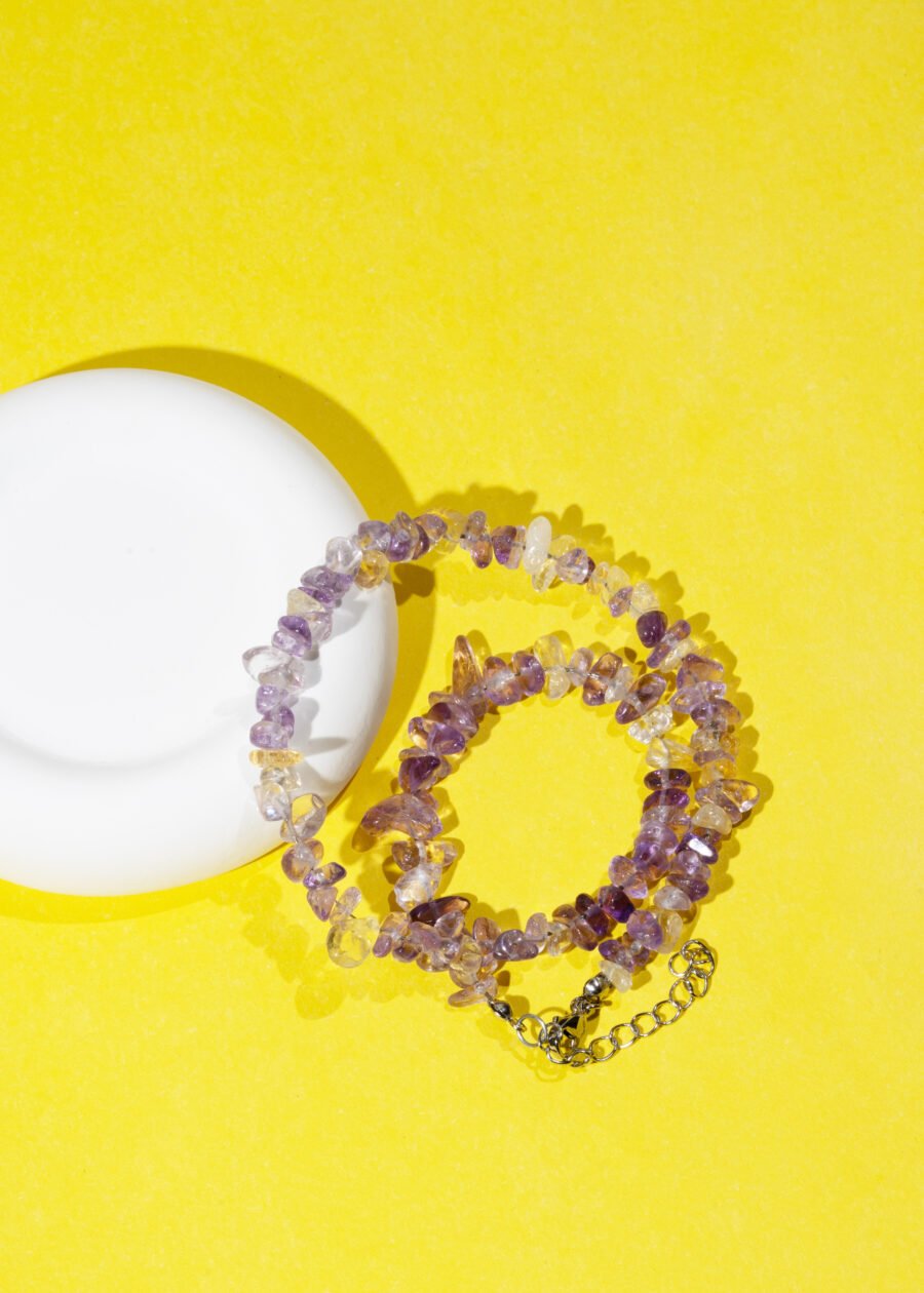 Kırıktaş Ametrin (Ametist & Sitrin) Doğal Taş Kolye