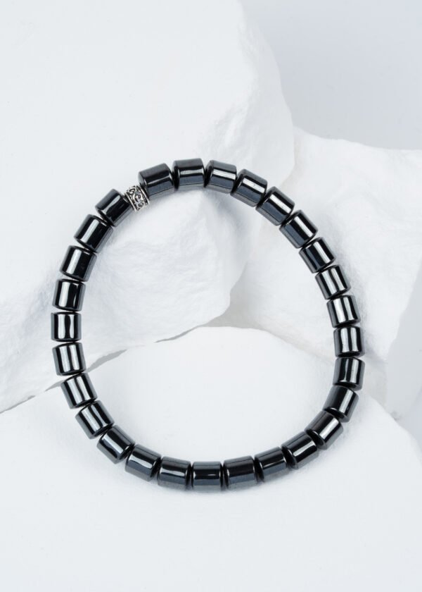 Silindir Hematit Doğal Taş Bileklik