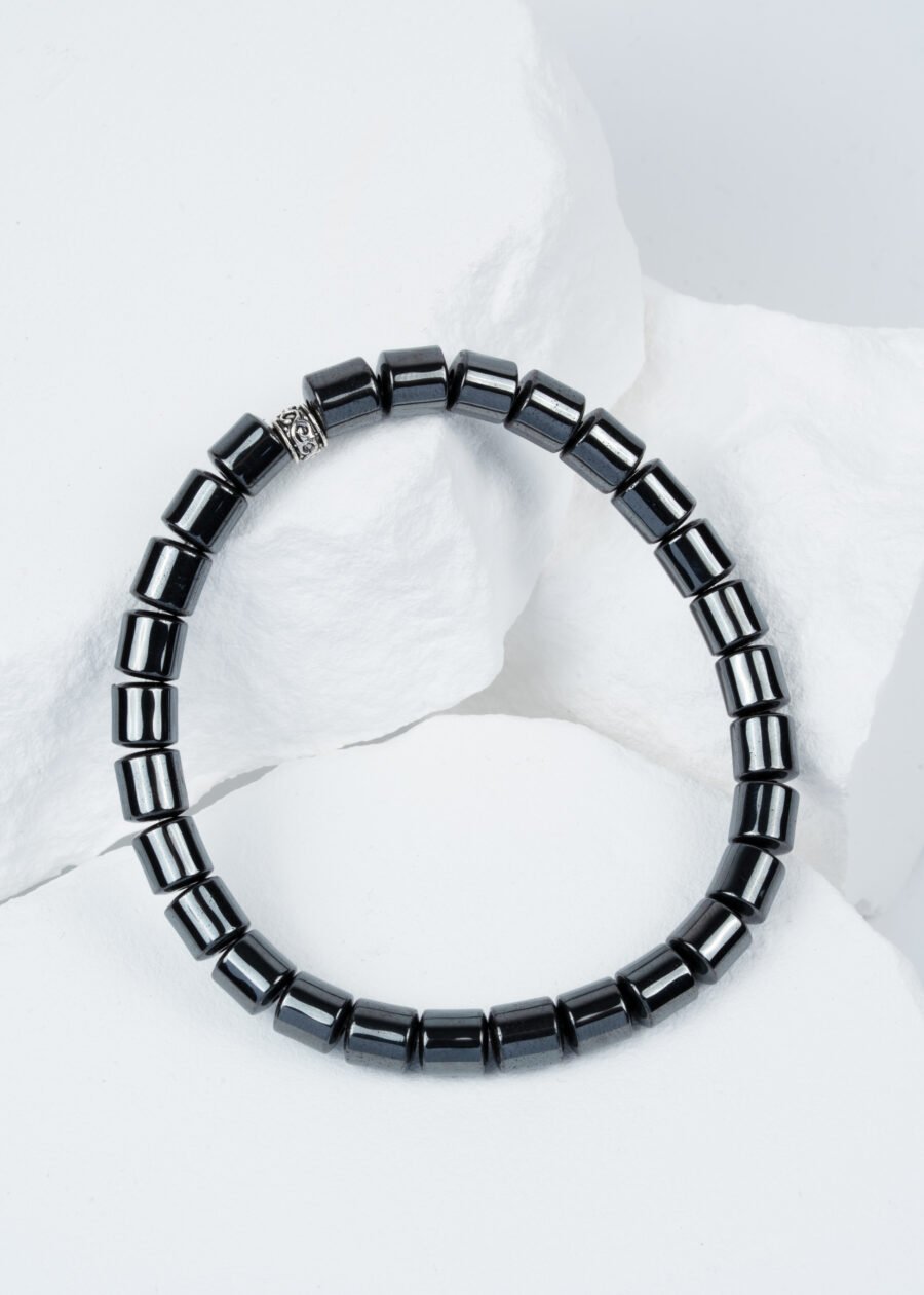 Silindir Hematit Doğal Taş Bileklik
