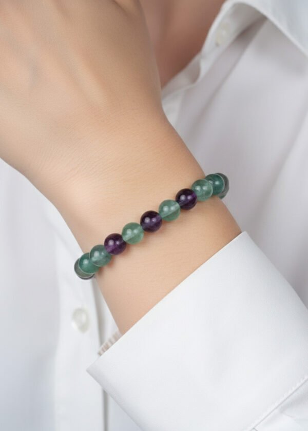 8mm Florit Doğal Taş Bileklik - Görsel 4