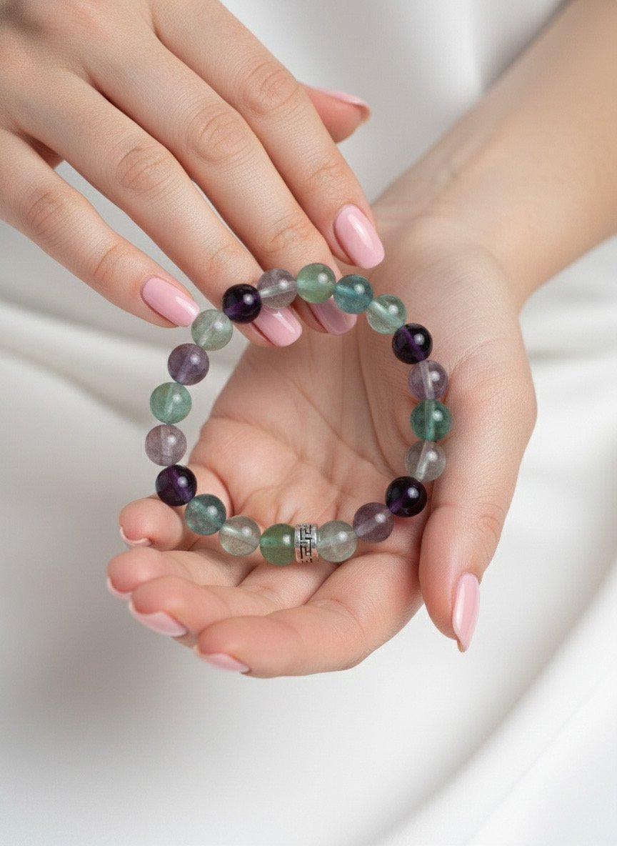 8mm Florit Doğal Taş Bileklik