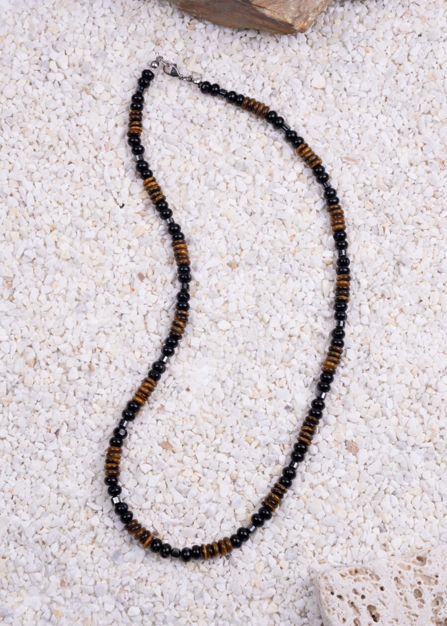 Kaplan Gözü & Hematit & Akik Doğal Taş Kolye Kaplan Gözü & Hematit & Akik Doğal Taş Kolye