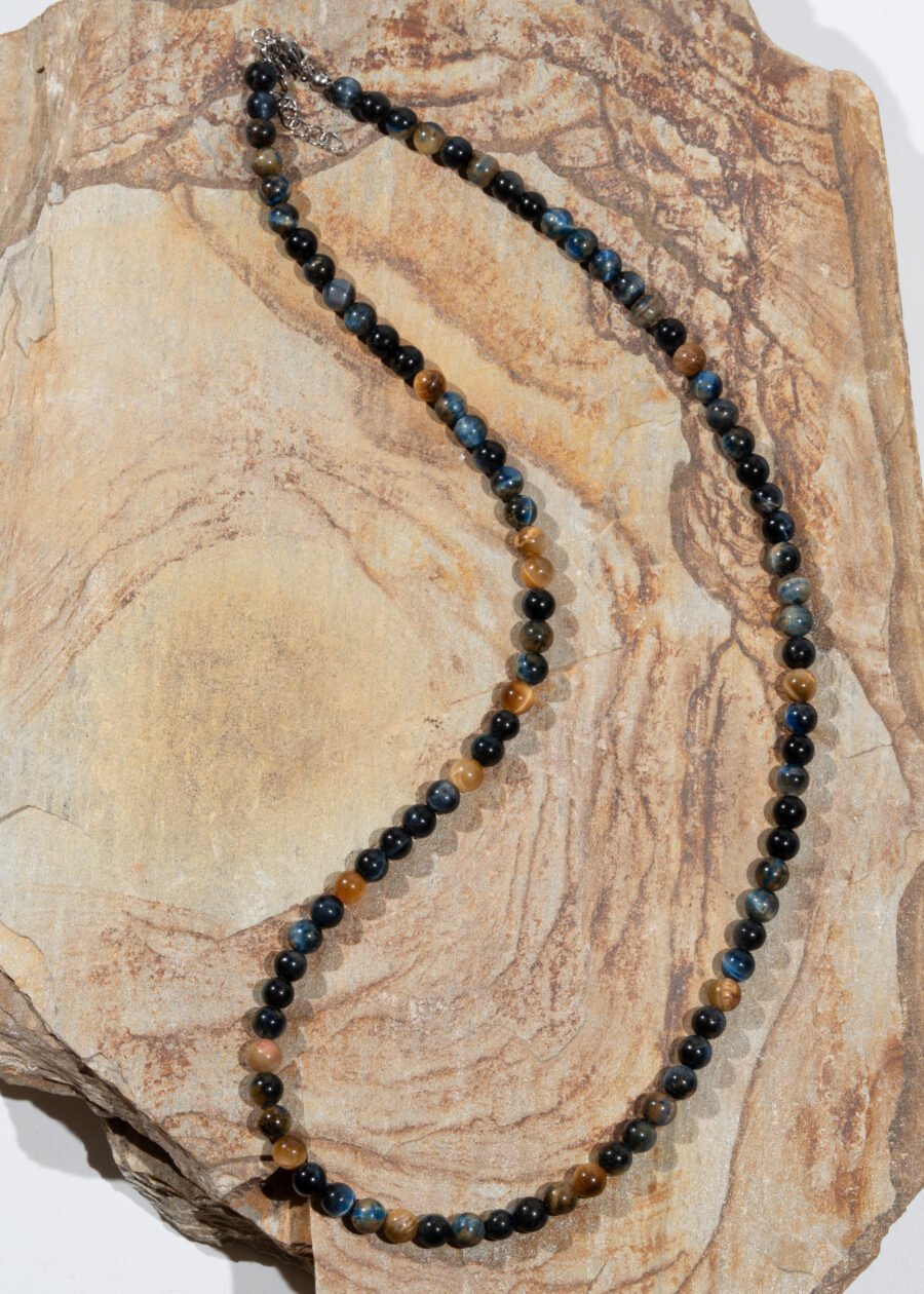 6mm Renkli Kaplan Gözü Doğal Taş Kolye