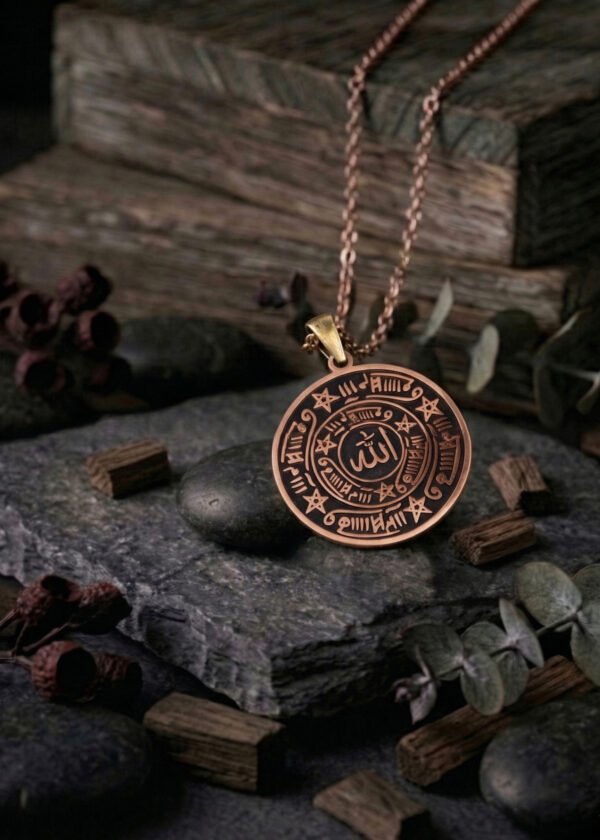 İsmi Azam Vefkli Celcelûtiyye Bakır Kolye - Görsel 3