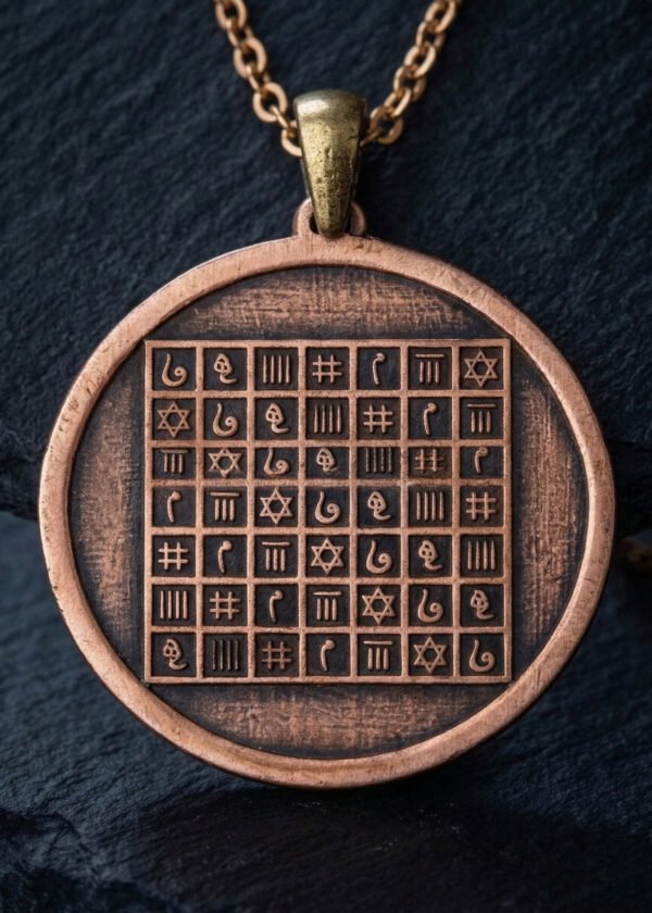 İsmi Azam Vefkli Celcelûtiyye Bakır Kolye