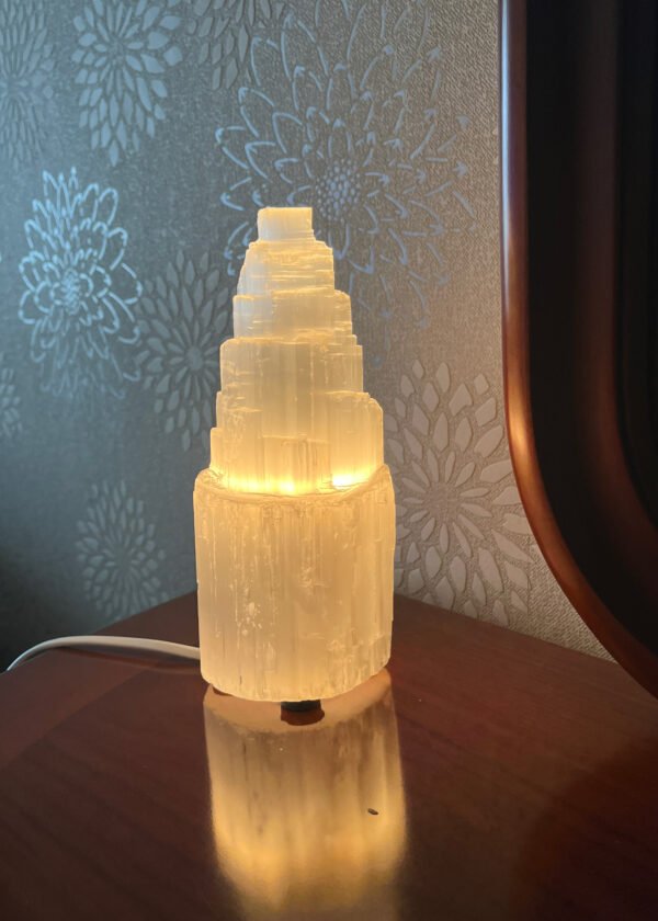 20 cm Selenit Doğal Taş Gece Lambası